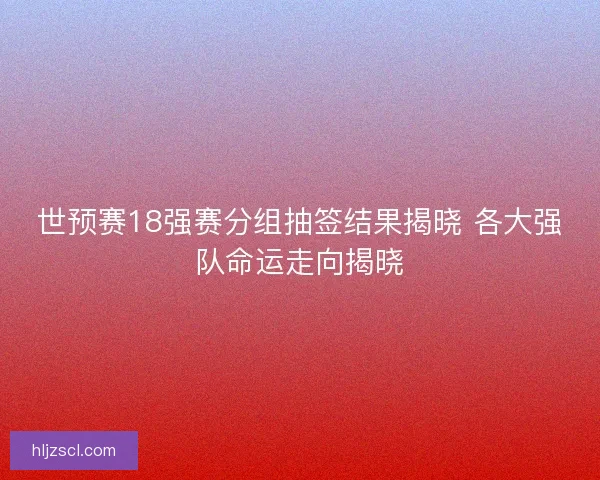 世预赛18强赛分组抽签结果揭晓 各大强队命运走向揭晓